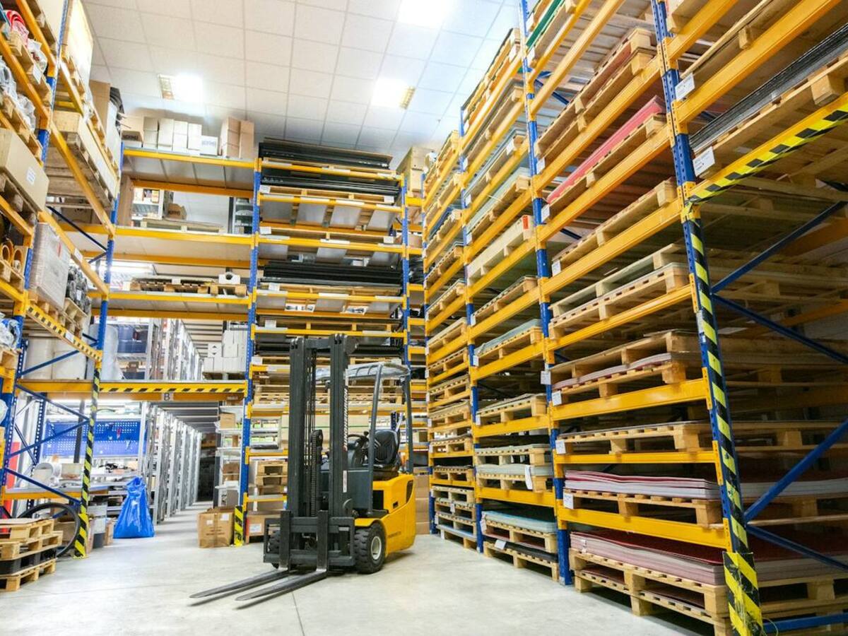 Goods stored on warehouse racking